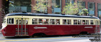 San Francisco Muni 1007 Philadelphia Suburban Transportation Co. (PST) - Red Arrow lines - livery PCC streetcar built in 1948 - F Market & Wharves line