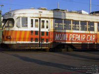 San Francisco Muni 1008 San Francisco (Before 1950's wings livery - currently painted as Muni Repair Car) PCC streetcar built in 1948 - F Market & Wharves line