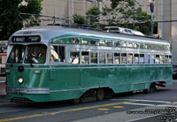 San Francisco Muni 1053 Brooklyn, New York City livery PCC streetcar built in 1947 - Ex-Philidelphia Transportation Company 2721 via SEPTA - F Market & Wharves line