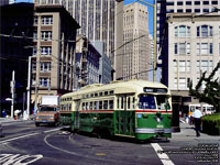 San Francisco Muni 1055 Philadelphia (Postwar) livery PCC streetcar built in 1948 - Ex-Philidelphia Transportation Company 2122 via SEPTA - F Market & Wharves line