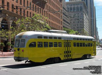 San Francisco Muni 1063 Baltimore livery PCC streetcar built in 1948 -  Ex-Philidelphia Transportation Company 2096 via SEPTA - F Market & Wharves line