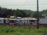 TTC bus in an Oakville scrap yard
