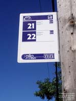Panneau d'arrt d'autobus CIT La Presqu'Ile bus stop sign