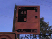 Panneau d'arrt d'autobus MRC Les Moulins bus stop sign
