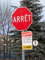 Panneau d'arrt Transport Collectif MRC de L'rable TCME bus stop sign