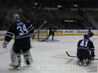 James Reimer, Mike Komisarek & Nikolai Kulemin- Toronto Maple Leafs