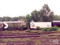 Canadian Pacific Railway Newsprint service only boxcar - CP 80114 - A405 and Guilford Rail System (Maine Central) - MEC 31031 - A402