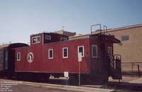 Great Northern Railway (GN) caboose displayed in Fargo,ND