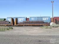TTX Company - TTPX bulkhead car and GTW boxcars (on UP)