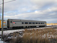 Via Rail 4120 (4100-serie Stainless steel coach: 74 seats) (ex-Rail/Sea Cruises 6065, exx-EnterTRAINment 60, exxx-Midland Maryland Railway 60, exxxx-Jack Desey, exxxxx-Rail Diversified/T.G. Jones, exxxxx-AMTK 6065, exxxxxx-AMTK 4832, exxxxxxx-AMTK 4404, exxxxxxxx-SCL 5104, exxxxxxxxx-ACL 274, nee C&O 1605)