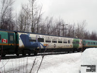 VIA 7301 - *On-Line. On-Board.* wrap (Via Rail Canada Renaissance) service car