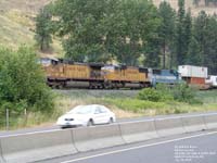 UP 9736 - C44-9W, UP 4493 - SD70M and EMDX 9035 - SD60