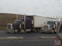 Peterbilt trucks stop over a rest area in Sprague,WA